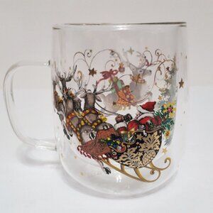 NEW RARE Williams Sonoma Twas the Night Before Christmas Double Wall Coffee Mug